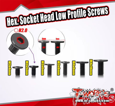 SS-LP   M3 Hex. Socket Head Low Profile Screws