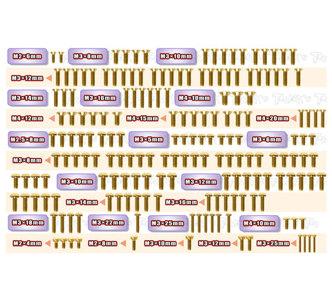 GSS-MBX8RECO	Gold Plated Steel Screw Set 181pcs.( For Mugen MBX8R ECO )