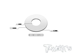 TA-134-02    4 x 10 x 0.2mm Stainless Steel Shim Washer ( 10pcs. )