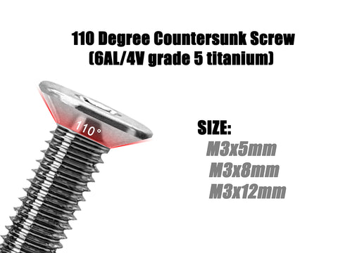 TSS-10DC      3mm x 5/8/12mm   110 Degree Countersunk Screw   (8pcs.)