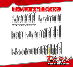 TSS-324C	    3mm x 24mm 64 Titanium Hex. Countersink Screw  10pcs.