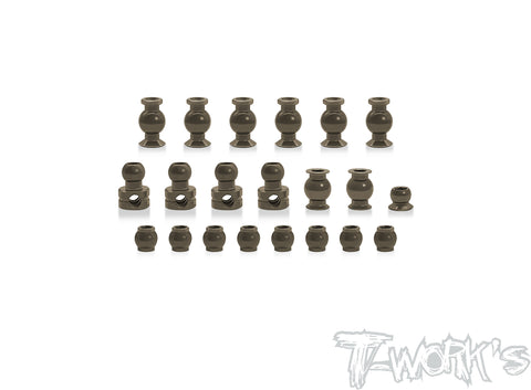 TO-200-B4     7075-T6 Hard Coated Alum. Ball Set ( For Team Associated RC8 B4/B4E/T4/T4E ) 21pcs.