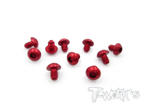 ASS-305BR 7075-T6 Hex. Socket Button Head Screw(Red)  3x5mm 10pcs.