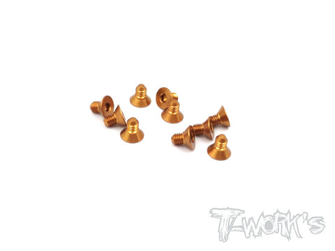 ASS-305CO 7075-T6 Hex. Countersink Screw (Orange) 3mm x 5mm 10pcs.