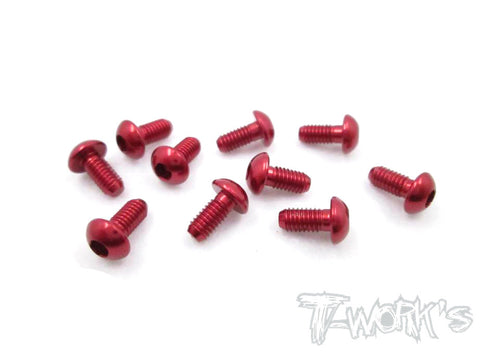 ASS-306BR 7075-T6 Hex. Socket Button Head Screw(Red)  3x6mm 10pcs.