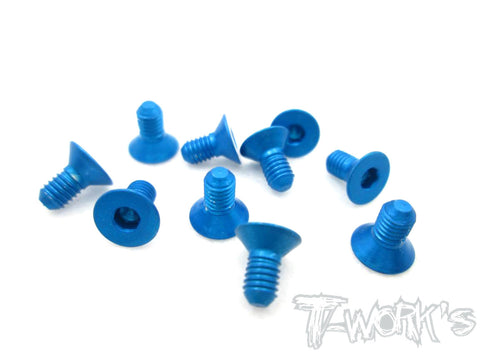 ASS-305CB 7075-T6 Hex. Countersink Screw (Blue) 3mm x 5mm 10pcs.