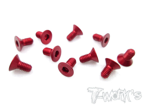 ASS-305CR 7075-T6 Hex. Countersink Screw (Red) 3mm x 5mm 10pcs.