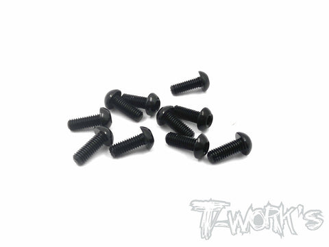 ASS-308BBK 7075-T6 Hex. Socket Button Head Screw(Black)  3x8mm 10pcs.