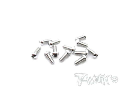 ASS-308BS 7075-T6 Hex. Socket Button Head Screw(Silver)  3x8mm 12pcs.