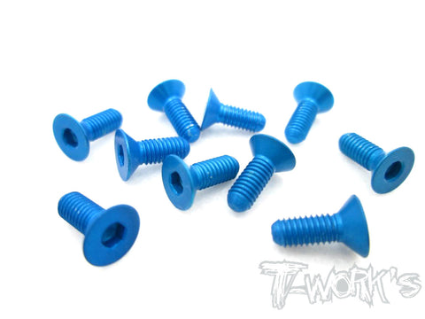 ASS-308CB 7075-T6 Hex. Countersink Screw (Blue) 3mm x 8mm 10pcs.