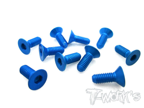 ASS-308CDB 7075-T6 Hex. Countersink Screw (Dark Blue) 3mm x 8mm 10pcs.