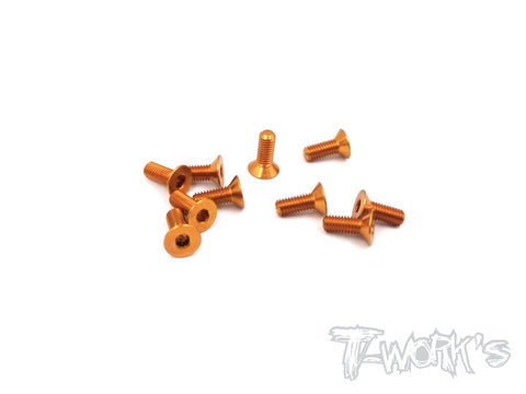 ASS-308CO 7075-T6 Hex. Countersink Screw (Orange) 3mm x 8mm 10pcs.