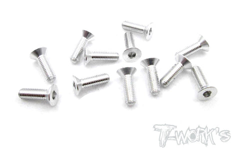 ASS-312CS 7075-T6 Hex. Countersink Screw (Silver) 3mm x 12mm 12pcs.