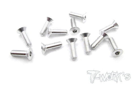 ASS-310CS 7075-T6 Hex. Countersink Screw (Silver) 3mm x 10mm 12pcs.