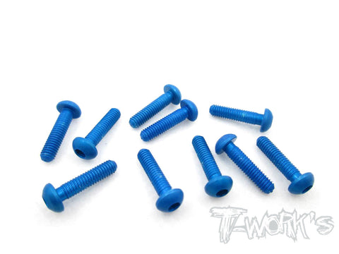 ASS-312BB 7075-T6 Hex. Socket Button Head Screw(Blue)  3x12mm 10pcs.