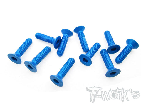 ASS-312CB 7075-T6 Hex. Countersink Screw (Blue) 3mm x 12mm 10pcs.