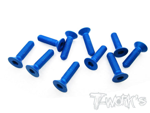 ASS-312CDB 7075-T6 Hex. Countersink Screw (Dark Blue) 3mm x 12mm 10pcs.