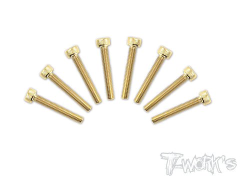 GSS-320H  3mmx20mm Gold Plated Hex. Socket Head Steel Screws（8pcs.）