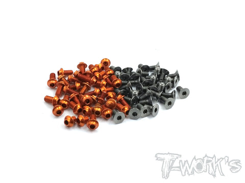 TASSU-X1219-US 64 Titanium &7075-T6(UFO Head)  Orange Screw set 72pcs.(For Xray X12 2019 US)